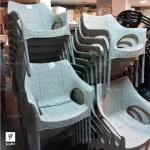 صندلی پلاستیکی پایه فلزی طرح حصیری