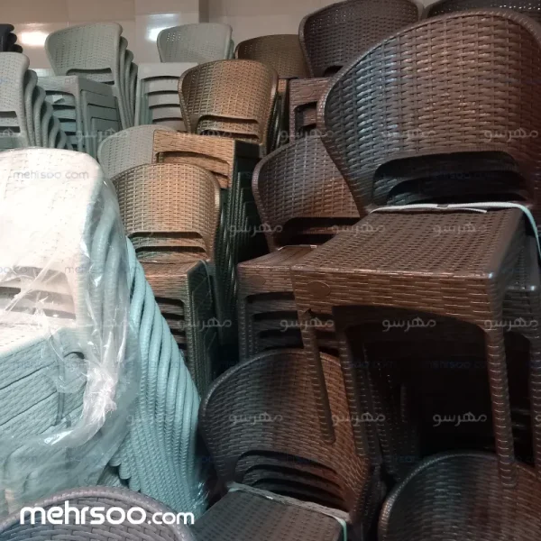 مرکز خرید صندلی پلاستیکی حصیری 972 بدون دسته ناصرپلاست