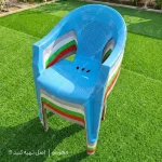 صندلی های پلاستیکی دسته دار پشت حصیری ساده
