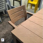 ست صندلی پلاستیکی جاسمین پولاد همراه میز جاسمین مربع موکا