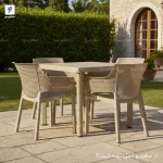 میز و صندلی پلاستیکی فضا باز تالینا - چهار نفره باغی پولاد و ناصر