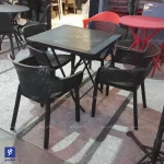 ست 4 نفره صندلی تالینا با میز طرح حصیری تاشو - تصویر 3