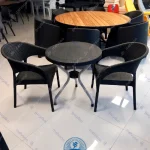 ست میز و صندلی دو نفره بالکنی نفیس رنگ مشکی
