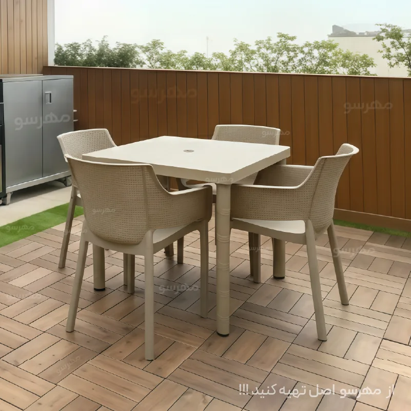 میز و صندلی پلاستیکی فضا باز تالینا - مبلمان پولاد