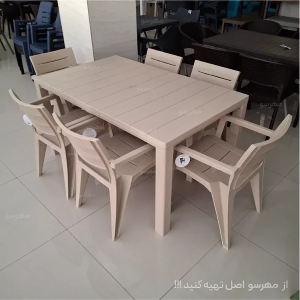 میز و صندی شش نفره ویلایی هرکول - جاسمین کارخانه پولاد صنعت