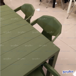 میز و صندلی پلیمری الماس شش نفره