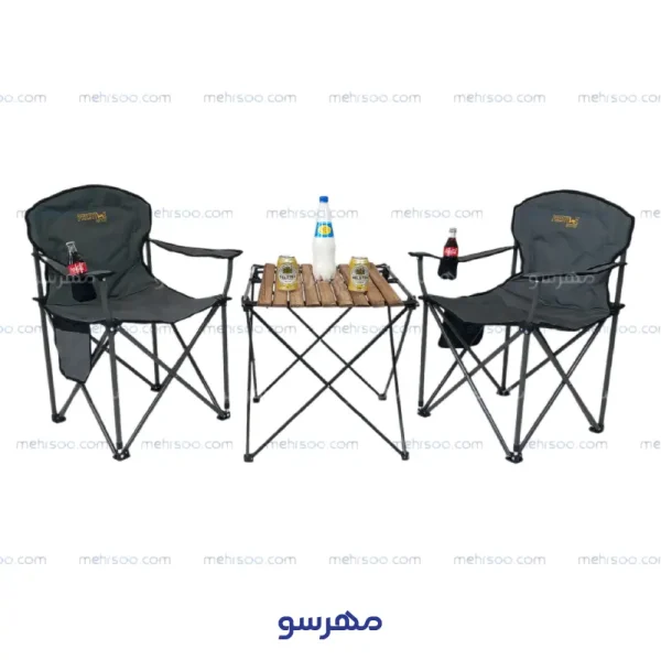 ست صندلی های طبیعت گردی پرستیژ دو نفره با میز چوب ترمو