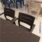 میز طرج چوب جاسمین شش نفره و صندلی پولاد مدل جاسمین (هرکول)