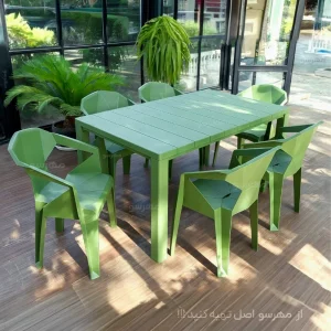 میز و صندلی پلاستیکی خاص - 6 نفره پولاد فضا باز و داخلی