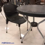 صندلی حصیری مدرن با میز گرد حصیری