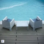 مبلمان استخری 2نفره طرح حصیری 891 ناصر با میز جلومیبی