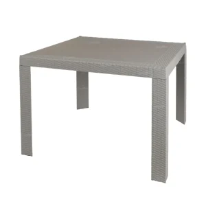 میز پلاستیکی حصیری 90 در 90 باغی پایه ثابت