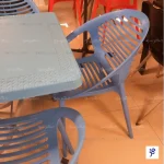 صندلی پلیمری 995 همراه میز 523 تاشو حصیری
