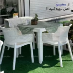 میز و صندلی 4 نفره پلاستیکی مدرن کافه