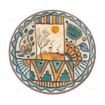 بشقاب طرح کویر نیم نگار