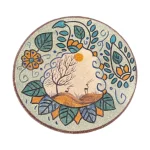 بشقاب سفالی نقاشی طرح کویر تمام نقش