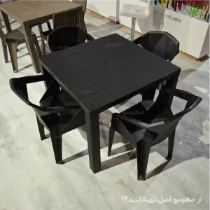 میز و صندلی پلاستیکی فست فود f22 کارخانه پولاد مدل الماس سه بعدی