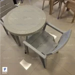 صندلی پلیمری 207 حاسمین با میز گرد حصیری