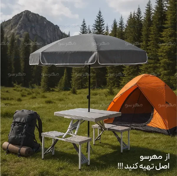 میز صندلی سامسونتی طبیعت گردی چتر دار