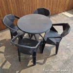 میز صندلی پلاستیکی مدرن مدل 4 نفره غذاخوری