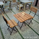 میز صندلی مسفارتی آرکا مدل فلز و چوبی تاشو