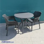 میز صندلی پلاستیکی 2 نفره مناسب تراس، کافی شاپ و رستوران