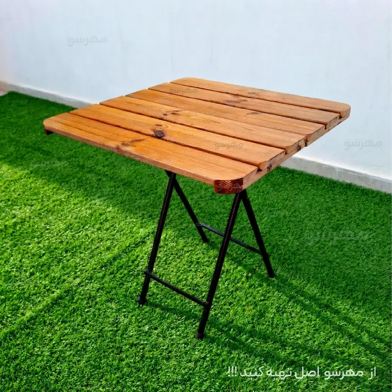 Thermowood square folding table میز مسافرتی مربع چوب ترمو
