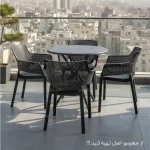 میز صندلی پلاستیکی 4 نفره تالینا مناسب تراس و روف گاردن