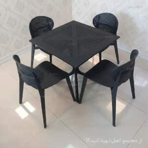 میز و صندلی پلاستیکی نظری صندلی اسکای با میز کلیپ 1 چهار نفره