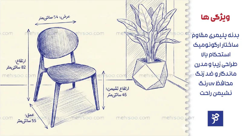 ویژگی های صندلی پلاستیکی بدون دسته نظری مدل اسکای