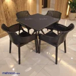 میز و صندلی پلیمری پولاد چهارنفره کافه فست فود