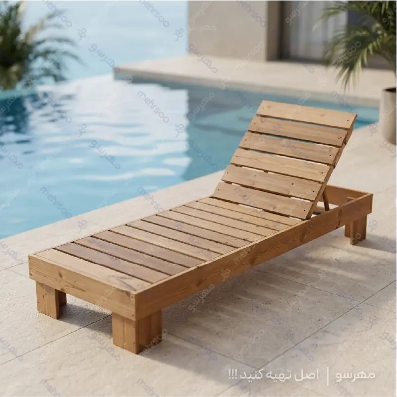 Thermo Shade Pool Bed تخت استخری چوب ترمو مدل سایه