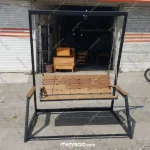 کارگاه تاب باغی فلزی چوبی کمند