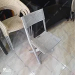صندلی پلیمری مدرن مدل تاشو طوسی روشن