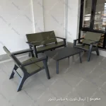 ست مبل تایتان چهارنفره رنگ زیتونی - ویرا پولاد صنعت
