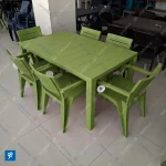 میز و صندلی پلیمری شش نفره هرکول سبز اووکادو جاسمین