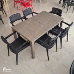 ست غذاخوری مارگاریتا با میز پلیمری طرح چوب (۶ نفره) - تصویر 4